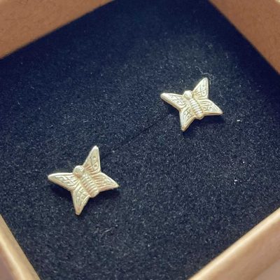 Silver Butterfly Studs