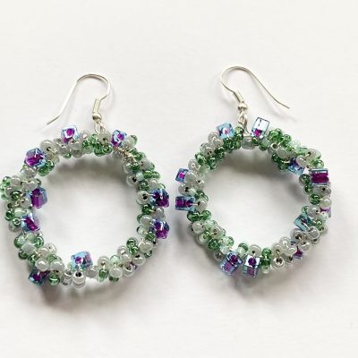 Spring meadow hoop earrings
