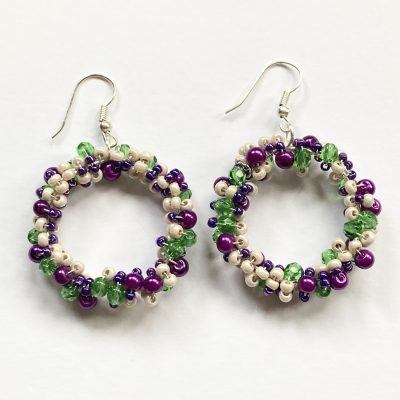 Vineyard bead hoop earrings