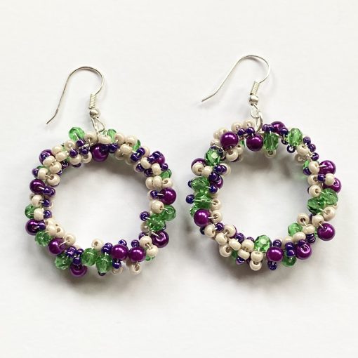 Vineyard bead hoop earrings