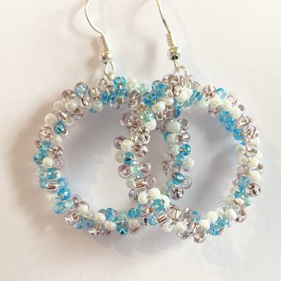 Summer breeze bead hoop earrings