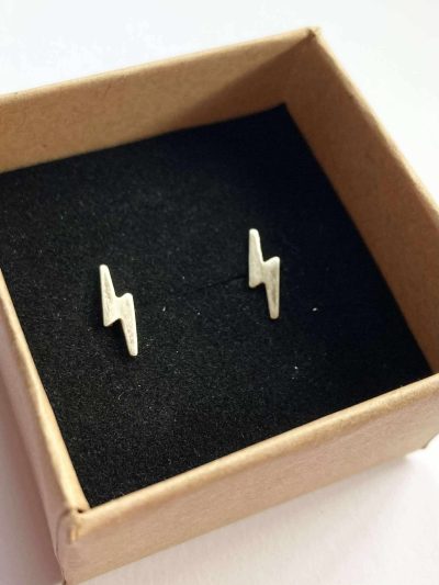 Silver lightning studs
