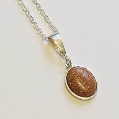 STERLING SILVER GOLDSTONE PENDANT