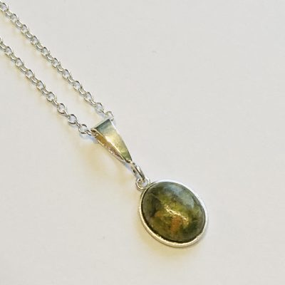 STERLING SILVER UNAKITE PENDANT