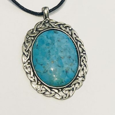 PEWTER PENDANT WITH TURQUOISE