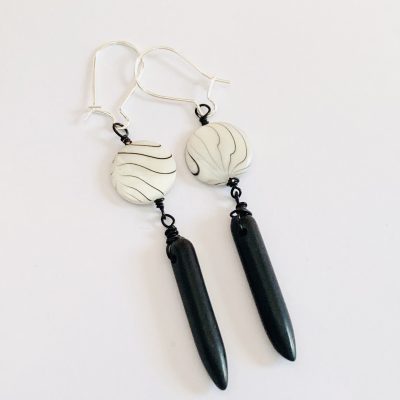 SHELL SPIKE EARRINGS