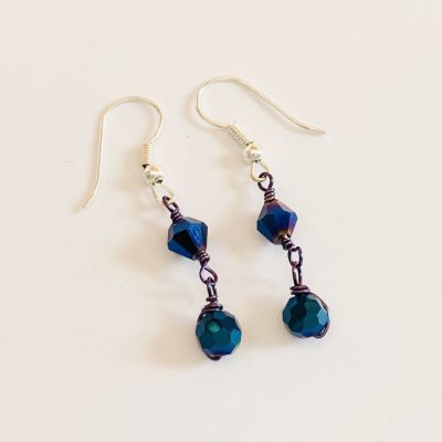 BLUE CRYSTAL EARRINGS
