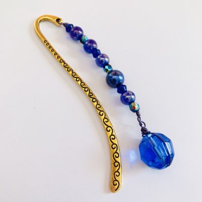 FACETED BLUE & GOLD BOOKMARK