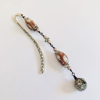 DUSKY PINK & SILVER BOOKMARK