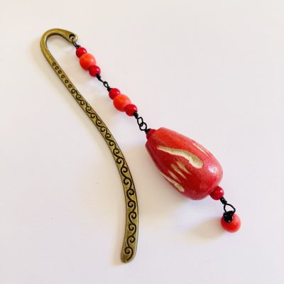 RED & BRONZE BOOKMARK